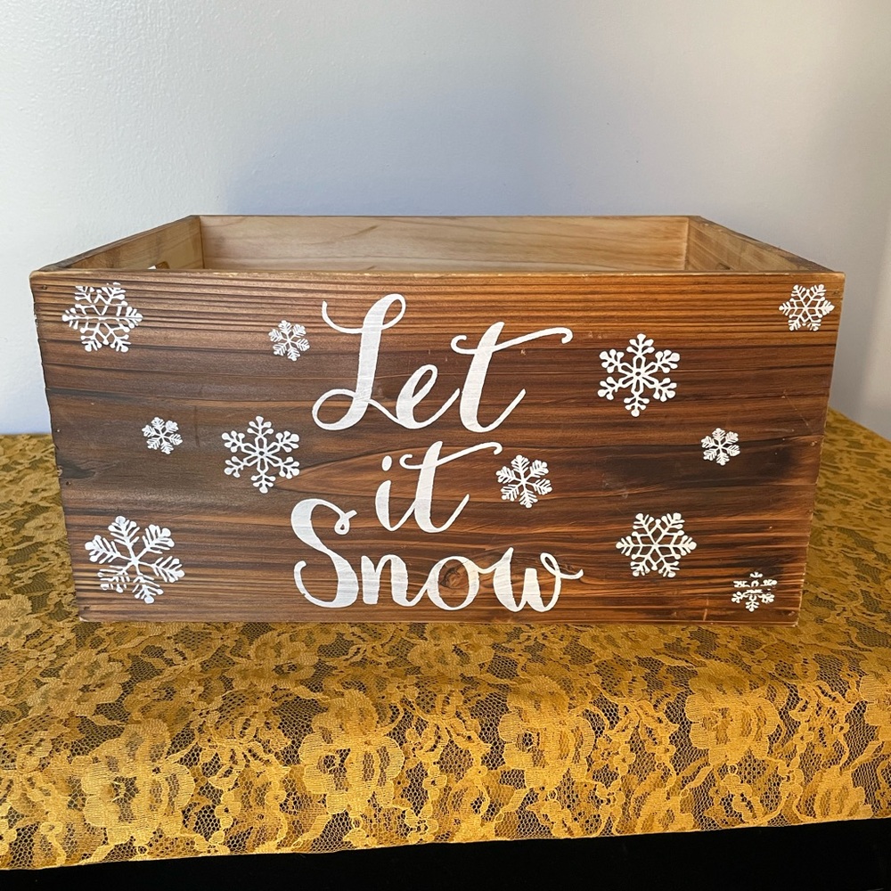 Rustic Holiday 'Let it Snow' Wooden Box